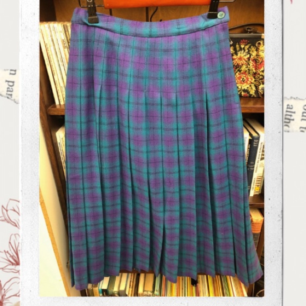 Vintage Plaid Wool skirt
